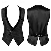 economico Cime-Vittoriano Medievale Rinascimento Gilet Principe Aristocratico Slim Fit Jacquard Scollo a V Costume Per uomo Vichingo Fantasia Reale Carnevale Mascherata Performance Adulti Gilet