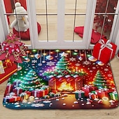 economico Bagno di Natale-tappetini da bagno natalizi creativi tappeti assorbenti da bagno in flanella antiscivolo