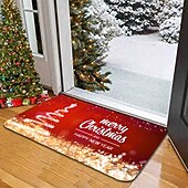 economico Bagno di Natale-tappetini da bagno natalizi creativi tappeti assorbenti da bagno in flanella antiscivolo