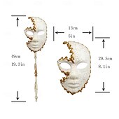 preiswerte Maske-Halloween Maske Venezianische Maske Maske am Stiel Karnevalsmaske Erwachsene Unisex Halloween Karneval Party-Abendmode Maskerade Abschlussball Einfache Halloween-Kostüme Verkleiden