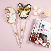 preiswerte Maske-Halloween Maske Venezianische Maske Maske am Stiel Karnevalsmaske Erwachsene Unisex Halloween Karneval Party-Abendmode Maskerade Abschlussball Einfache Halloween-Kostüme Verkleiden