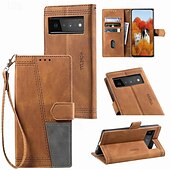 זול תיק טלפון אחר-טלפון מגן עבור Pixel 8 Pro Pixel 8 Pixel 7 Pixel 7 Pro Pixel 6 Pixel 6 Pro מארז כרטיס ארנק עם מעמד עם רצועת יד חריץ לכרטיס רטרו TPU עור PU
