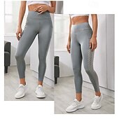cheap Yoga Leggings &amp; Tights-Women&#039;s Yoga Pants Yoga Leggings Mesh Pocket High Waist Yoga Gym Workout Pilates Tights Black Burgundy Dark Navy Fall Sports Activewear Stretchy Slim