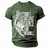 preiswerte T-Shirts mit Tiermuster-Herren Wolf T Shirt Kurzarm T-Shirt 3D-Druck Rundhalsausschnitt Hemd Retro Vintage Brautkleider schlicht Streetstyle Sports Outdoor Festtage Ausgehen Schwarz Rote Blau Frühling Sommer Bekleidung S M