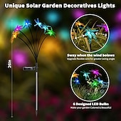 halpa Pathway Lights &amp; Lanterns-aurinko kolibri nurmikon valot 6led huojuva tulikärpäsen valot ulkona vedenpitävät puutarhavalot sudenkorento perhonen pihavalo joulu häät loma juhla puisto patio polku maiseman koristelu 1/2kpl