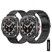 levne Pásky na hodinky Samsung-2 ks Pásek hodinek pro Samsung Galaxy Watch 7/6/5/4  40/44mm, Watch 5 Pro 45mm, Watch 6 Classic 43/47mm, Watch 4 Classic 42/46mm Sledujte Ultra Nerez Výměna, nahrazení Popruh s nástrojem pro