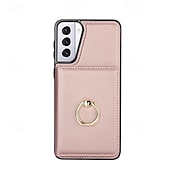 Недорогие Чехлы для Samsung-телефон Кейс для Назначение S24 Ultra Plus S23 S22 S21 S20 Ultra Plus FE A55 5G A14 A54 A72 А73 А53 A71 A12 Кейс на заднюю панель со стендом Кольца-держатели Разъем для карты Ретро ТПУ Кожа PU