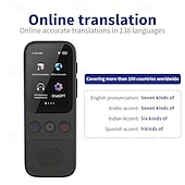cheap Computer Peripherals-Language Translation Device Two-way Real-time Voice Translation Supports 138 Languages Accurate Offline And Recording 2 Hd Inch Touch Screen For Travel Business And Study
