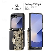 Недорогие Чехлы для Samsung-телефон Кейс для Назначение SSamsung Galaxy Z-флип 6 Кошелек для карт со стендом Магнитный с ремешком Ретро ТПУ Кожа PU