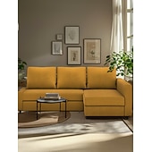 baratos Cobertura de Sofa-Capa de Sofá 100% Algodão com Armazenamento Capas de Sofá-Cama Acolchoadas Cor Sólida