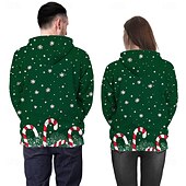 abordables Sudaderas &amp; Sudaderas con capucha-Navidad Papá Noel Sudadera Sudadera con capucha navideña divertida 3D Navidad Bolsillo delantero Gráfico Para Pareja Hombre Mujer Adulto Mascarada Impresión 3D Fiesta Casual Diario