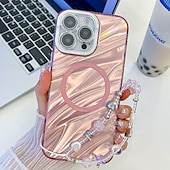 Χαμηλού Κόστους iPhone Θήκες-τηλέφωνο tok Για iPhone 16 Pro Max Plus iPhone 16 Pro Max iPhone 15 iPhone 15 Pro Max iPhone 14 Pro Max Πίσω Κάλυμμα Μαγνητική Υποστήριξη ασύρματης φόρτισης με λουράκι καρπού Ρετρό Επιμετάλλωση