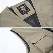 cheap Men&#039;s Vest-Men&#039;s Vest Gilet Fishing Vest Hiking Vest Daily Date Vacation Fashion Casual Spring &amp;  Fall Mesh Pocket Polyester Breathable Comfortable Plain Zipper V Neck Regular Fit Black Yellow Red Navy Blue Vest