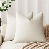 baratos Textured lance travesseiros-capas de almofadas decorativas de textura macia capa de almofada sólida com acento quadrado capa de almofada aconchegante de fazenda com zíper para sofá-cama sala de estar laranja queimado
