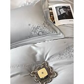economico Collezione d&#039;elite-Set copripiumino da 4 pezzi, 100% cotone biologico, tessuto morbido e traspirante, include copripiumino e federe per un sonno confortevole.