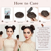 economico Chignon-Chignon Chignon Con clip Capelli sintetici Pezzo di capelli Estensione capelli Ondulato Feste Giornaliero Da tutti i giorni Biondo platino Marrone Biondo scuro