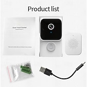 abordables Systèmes de sonnettes-Sonnette vidéo sans fil, caméra IP intelligente visuelle, vision nocturne, surveillance en temps réel, interphone à distance, sonnette de sécurité