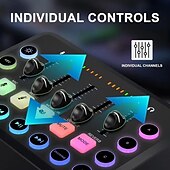 economico Cavi e adattatori-mixer audio per giochi streaming mixer rgb a 5 canali per podcast di voci di gioco trasmissione in diretta