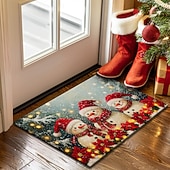 billige juletepper og matter-julepynt dørmatte snømann kjøkkenmatte gulvmatte sklisikre teppe oljetett teppe innendørs utendørs matte soveromsdekor baderomsmatte inngangsteppe