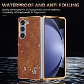 Недорогие Чехлы для Samsung-телефон Кейс для Назначение Z-образный сгиб 7 Z-сгиб 6 Z Fold 5 Z Fold 4 Z Fold 3 Кейс на заднюю панель Защита от удара Ретро Покрытие Металл