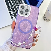 Χαμηλού Κόστους iPhone Θήκες-τηλέφωνο tok Για iPhone 16 Pro Max Plus iPhone 16 Pro Max iPhone 15 iPhone 15 Pro Max iPhone 14 Pro Max Πίσω Κάλυμμα Μαγνητική Υποστήριξη ασύρματης φόρτισης με λουράκι καρπού Ρετρό Επιμετάλλωση