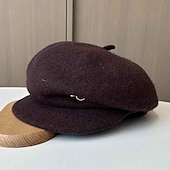 levne Party klobouky-Klobouky Polyester Kbelík 30. léta Se širší krempou Valentýn Ležérní Dovolená Čajový dýchánek Dámský den Elegantní Jednoduchý retro S Čistá Barva Barevně dělené Přílba Pokrývky Hlavy