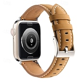 olcso Apple óraszíjak-Bőr zenekar Kompatibilis valamivel Apple Watch óraszíj 38mm 40mm 41mm 42mm 44mm 45mm 49mm Fém kapocs Luxus Állítható Valódi bőr Csere óraszíj mert iwatch Ultra 2 Series 9 8 7 SE 6 5 4 3 2 1