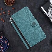 cheap Samsung Cases-Phone Case For Samsung Galaxy S24 S23 S22 S21 Ultra Plus A55 A35 A25 A15 5G S20 FE S25 Ultra Wallet Case with Wrist Strap Kickstand Warm Flower Floral TPU PU Leather