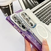 お買い得  サムスン用ケース-電話 ケース 用途 S24 Ultra S24 Plus S24 S24 FE S23 Ultra A55 A35 A25 A15 5G A54 S25ウルトラ バックカバー 磁石バックル ワイヤレス充電をサポート 耐衝撃 レトロ風 仕上げ