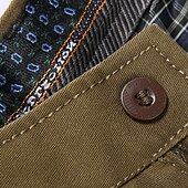 economico Sottile-Per uomo pantaloni della tuta Pantaloni Chino Bottoni Tasche Gamba dritta Liscio Comfort Formale Feste Ufficio Di tendenza Classico Nero Verde scuro Media elasticità