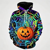 levne Mikiny s kapucí-Dýně Kapuce Pullover předvečer Všech svatých 3D Přední kapsa Grafika Pro Pro páry Pánské Dámské Dospělé předvečer Všech svatých Karneval Plesová maškaráda 3D tisk Párty Běžné / Denní
