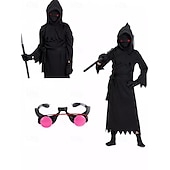 levne Dětské kostýmy-Smrtka Pláštěnka Cosplay kostým Přehoz Dětské Chlapecké Strašidelný kostým Párty předvečer Všech svatých Karneval Plesová maškaráda Jednoduchý karnevalový kostým
