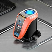 cheap Car Charger-12/24V Car Lighter Charger Universal Fast Charging 66W QC3.0 USB PD20W Type-C Power Supply Socket Adapter 4in1 with LCD Display for Driver RTV SUV MPV