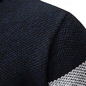 economico maglione pullover da uomo-Per uomo Pullover Maglione Maglioni con zip a un quarto Maglione lavorato a maglia A coste Maglia Standard Lavorato a maglia Vello Color Block Chiusura lampo quarto Di tendenza Essenziale Da tutti i