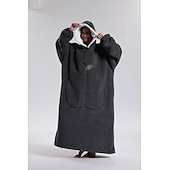 baratos cobertor vestível-cobertor com capuz cobertor usável, super macio quente cobertor oversized moletom flanela sherpa cobertor com bolso gigante para homens mulheres adolescentes amigos