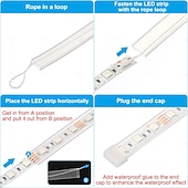 economico strisce luminose impermeabili-guaina tubolare in silicone stip light 16,5 piedi/5 m o 33 piedi/10 m, canale led flessibile 8/10/12 mm, copertura protettiva impermeabile ip67 per luci led 3528/5050/5630/3014