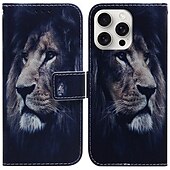 levne Pouzdra pro iPhone-telefon Carcasă Pro iPhone 16 Pro Max Plus iPhone 15 Pro Max Plus iPhone 14 13 12 11 Pro Max Plus Mini SE Zadní kryt se stojánkem Magnetické Slot pro kartu Tygr Retro TPU PU kůže