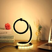 baratos Candeeiros de mesa-1pc nórdico simples espiral lâmpada de mesa, quarto cabeceira proteção para os olhos, regulável usb alimentado led lâmpada decorativa para casa sala de estar quarto