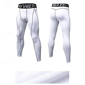 お買い得  ランニングパンツとタイツ-男性用 レギンス ランニングパンツ コンプレッションパンツ トラックパンツ ポケット 弾性ウエストバンド ハイウエスト サイクリングタイツ アウトドア スポーツ 屋内 秋 速乾性 ライトウェイト ソフト マラソン ランニング いい結果になる テイラーフィット スポーツウェア アクティブウェア ホワイト ルビーレッド バーガンディー