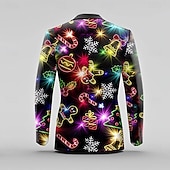 levne Vánoční světelný outfit-Pánské Emodži Dlouhý rukáv Přehnutý Obchodní Párty večerní šaty Na den Knoflíky 3D tisk Multi kapsa