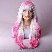 economico Parrucche da festa-parrucca alla moda con sfumatura multicolore perfetta per festival musicali, feste in maschera e occasioni speciali