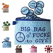 baratos Presentes-grande saco de f*cks para dar bolsa com zíper, com diferentes moedas de feltro com zíper de fucks que podem ser bordadas em roupas, chapéus, saco de fucks gag presente para amigos