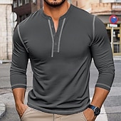 tricou bărbați din bumbac 100% tricou tricou cămașă cu mânecă lungă culoare solidă henley îmbrăcăminte pentru acasă cu mânecă lungă îmbrăcăminte îmbrăcăminte epocă zilnic casual stil stradal ieftine Tricou casual Henley-tricou bărbați din bumbac 100% tricou tricou cămașă cu mânecă lungă culoare solidă henley îmbrăcăminte pentru acasă cu mânecă lungă îmbrăcăminte îmbrăcăminte epocă zilnic casual stil stradal