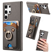 cheap Samsung Cases-Phone Case For Samsung Galaxy S24 S23 S22 S21 Ultra Plus A55 A35 A25 A15 5G A55 5G A14 A34 A54 S20 Plus S20 Ultra A53 A33 A23 A13 A33 Back Cover Ring Holder Card Slot Shockproof Retro PC PU Leather