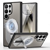 Χαμηλού Κόστους Samsung Θήκη-τηλέφωνο tok Για Samsung Galaxy S24 Ultra S24 FE S23 Ultra S22 Ultra S21 FE S25 Ultra Θήκη μαγνητικής προσρόφησης Με Magsafe με βάση στήριξης Υποστήριξη ασύρματης φόρτισης Ανθεκτική σε πτώσεις TPU PC