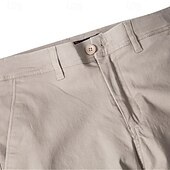 お買い得  チノパン-男性用 ズボン チノパン カジュアルパンツ ボタン ポケット 平織り 履き心地よい フォーマル パーティー ワーク ファッション クラシック アーミーグリーン ブラック マイクロエラスティック