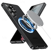 رخيصةأون جراب سامسونج-هاتف غطاء من أجل سامسونج جالاكسي S24 S23 S22 S21 Ultra Plus S21 FE اس 25 الترا حالة الامتزاز المغناطيسي مع ماجسيف حامي عدسة الكاميرا دعم الشحن اللاسلكي ضد الصدمات أكريليك سبائك الألومنيوم