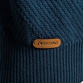 cheap Men&#039;s Elite Sweaters &amp; Cardigans-Men&#039;s Cardigan Sweater Ribbed Cable Knit Jacquard Zipper Solid Color Turndown Knitwear Neutral Outdoor Causal Clothing Apparel T-shirt Sleeve Winter Spring &amp;  Fall Black Navy Blue S M L