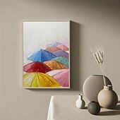 preiswerte Stillleben-Gemälde-handgemachtes buntes Regenschirm-Ölgemälde, großes handgemaltes Regenschirm-Ölgemälde, Wand, modernes abstraktes Landschaftsgemälde, Leinwand, Regenschirm-Gemälde, Heimdekoration, Dekor, Landschaftsgemälde