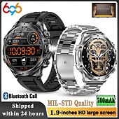 رخيصةأون الأساور الذكية-696 AK75 ساعة ذكية 1.85 بوصة سوار الذكية بلوتوث عداد الخطى تذكرة بالاتصال متتبع النوم متوافق مع Android iOS رجالي مكالمات بدون يد تذكرة بالرسالة تعقب الخطوة IPX-0 علبة ساعة 52 ملم